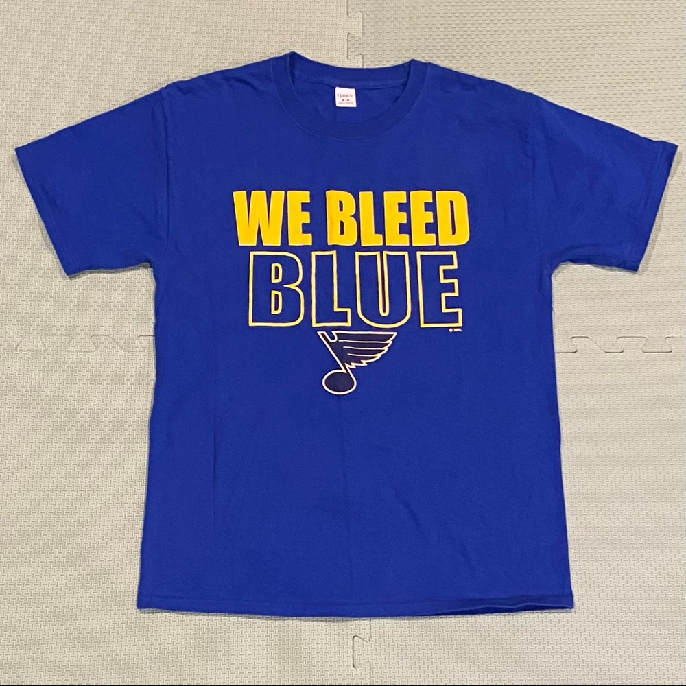 St. Louis Blues NHL “We Bleed Blue” Tee Shirt Size Medium